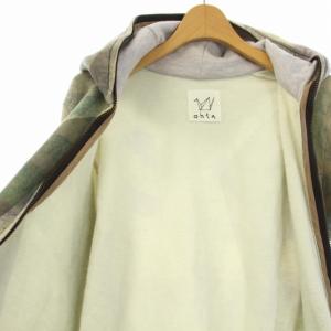 ohta ジップアップパーカー 長袖 総柄 フード M マルチカラー