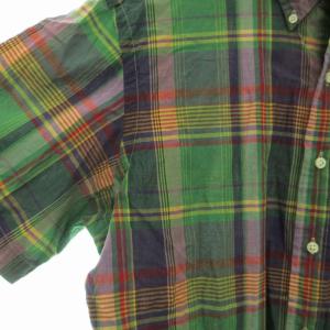 RALPH LAUREN クラシック フィット CLASSIC FIT ボタンダウンシャツ ポニー刺繍 チェック柄 半袖 XL 緑