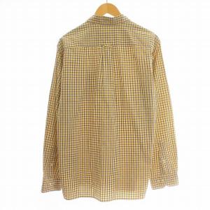 Brooks Brothers シャツ チェック ボタンダウン 長袖 コットン XL 黄色 ネイビー