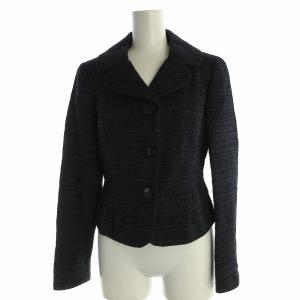 Harrods スーツ フォーマル セットアップ 上下 2点セット ツイード ワンピース ノースリーブ ジャケット 3B 長袖 2 M 紺