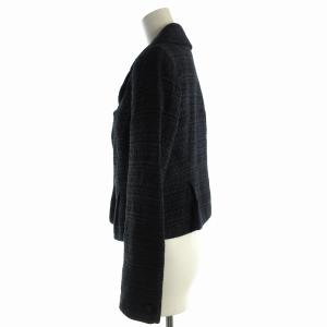 Harrods スーツ フォーマル セットアップ 上下 2点セット ツイード ワンピース ノースリーブ ジャケット 3B 長袖 2 M 紺