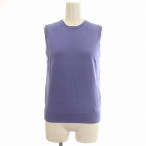 ノースリーブ ニット ベスト コットン 38 M 紫 パープル /G