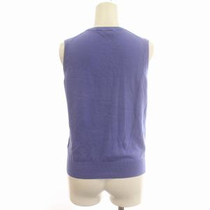 Cruciani ノースリーブ ニット ベスト コットン 38 M 紫 パープル /G