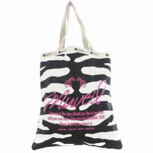 MUVEIL トートバッグ スクエア型 アニマル柄 プリント ゼブラ柄 鞄 黒 白 ブラック ホワイト