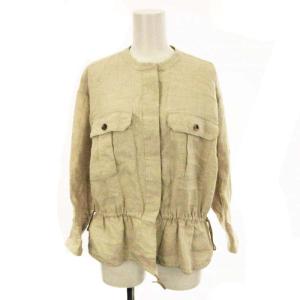 l'heritage × 三尋木奈保 サファリシャツブルゾン 麻 リネン 長袖 ベージュ A0398FB651