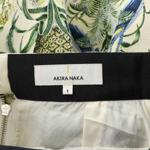 AKIRANAKA フレアスカート タック ミモレ ロング 花柄 鳥柄 総柄 1 S マルチカラー /BB BM