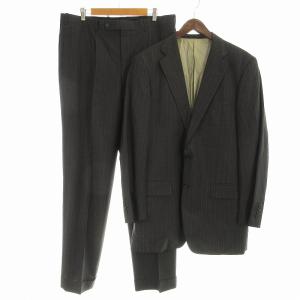 フィロ FILO スーツ セットアップ スラックス シングル ジャケット ストライプ柄 グレー /EA