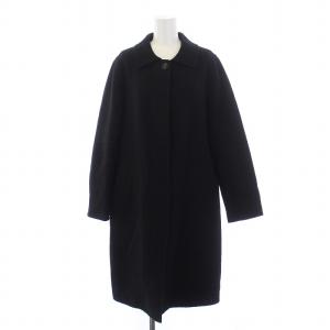 ステンカラーコート ロング ウール カシミヤ 38 L 黒 ブラック /BM MU