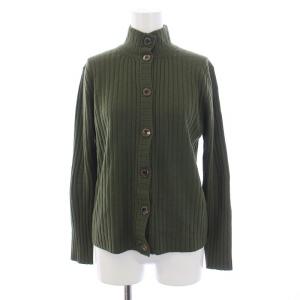 ニット セーター 長袖 ハイネック リブ カシミヤ 36 M カーキ /BM MU