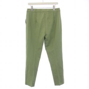 Max Mara スラックスパンツ ジップフライ ナイロン 44 L 緑 グリーン