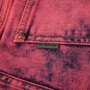JIL SANDER SKINNY PANTS スキニーパンツ デニム ジーンズ ジップフライ コーティング加工 USED加工 L ピンク JSWH660011