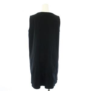 JIL SANDER ワンピース フレア ひざ丈 ノースリーブ ボートネック コットン 黒 ブラック /KU BM