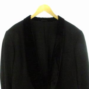 GIORGIO ARMANI テーラードジャケット シングル ベロア シルク混 黒 ブラック
