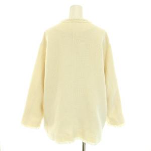 SHIPS エニィ any ツイードノーカラーオーバージャケット アウター フリンジ ウール混 F 白 ホワイト