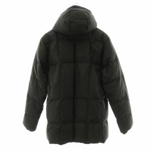 ARMANI COLLEZIONI ダウンコート アウター フーディー ミドル ハーフ ハイネック 長袖 ジップアップ フード 50 L 黒 ブラック