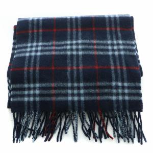 burberrys ヴィンテージ マフラー ノバチェック ウール ネイビー