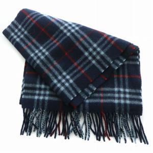 burberrys ヴィンテージ マフラー ノバチェック ウール ネイビー