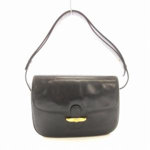 GUCCI レザーショルダーバッグ ネイビー ビンテージ GUCCI(グッチ) Vintage GG Logo Leather Shoulder Bag