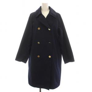 24SS NEW BANWELL バンウェル ダブルブレステッドコート ロング アウター 34 紺 ネイビー