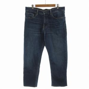 デニム パンツ ジーンズ テーパード ジッパーフライ ストレッチ 32/32 青 ブルー