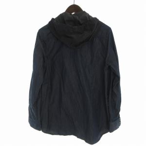 DIESEL ダンガリー シャツパーカー デニム フード付き ジップアップ XS 紺 ネイビー /EA MU