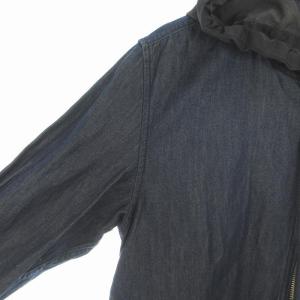 DIESEL ダンガリー シャツパーカー デニム フード付き ジップアップ XS 紺 ネイビー /EA MU