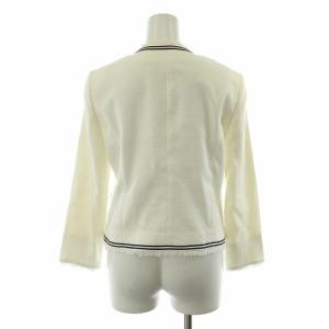 ANAYI ノーカラージャケット 金ボタン フリンジ 38 ホワイト 10511-12-02-380