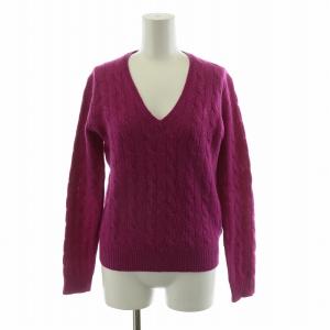 ニット セーター 長袖 プルオーバー ポニー カシミヤ混 XS ピンク 0200011586