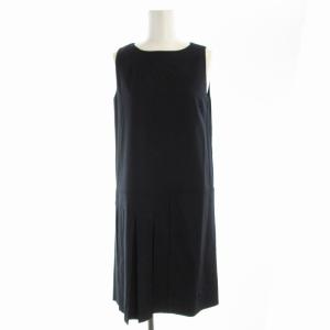 ノースリーブ ワンピース ひざ丈 8 紺 ネイビー F8313 /EE BM