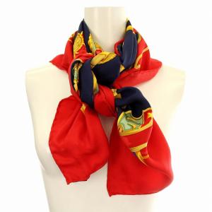 CELINE スカーフ 大判 シルク トリオンフ 赤 レッド /G OH BM