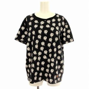 Tシャツ 薔薇 花柄 半袖 79390 カットソー L 黒 ブラック /G BM