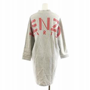 KENZO スウェットワンピース ひざ丈 長袖 ロゴ M グレー F862R0728952 /AN44 BM