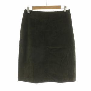 タグ付き タイトスカート ひざ丈 コーデュロイ 42 カーキ 15-10-60693 /NQ BM