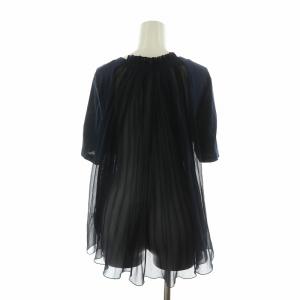 MUVEIL シャツ ブラウス シアー 半袖 38 ネイビー MA61UTS706 /NQ BM