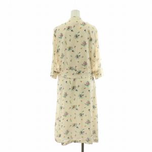 A.P.C. タグ付き ワンピース ロング 長袖 花柄 ベルト付き 38 アイボリー 23214-1-17251 /NQ