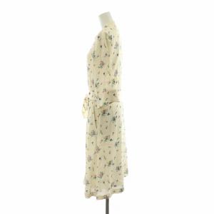 A.P.C. タグ付き ワンピース ロング 長袖 花柄 ベルト付き 38 アイボリー 23214-1-17251 /NQ