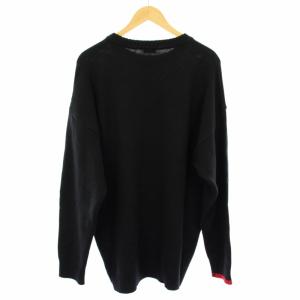 DIESEL ニット セーター ロゴ 長袖 L 黒 赤 IT002555 /TK BM