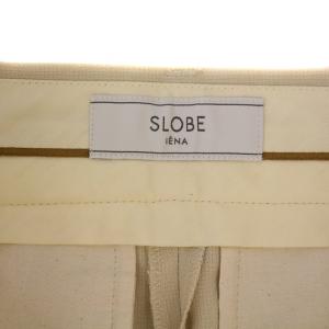 SLOBE IENA 25SS ドビーセンタープレスパンツ ジップフライ リネン 38 ベージュ 25030912402010