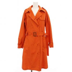 トレンチコート ロング 裏地ストライプ アウター 40 オレンジ BF194C /YM MU