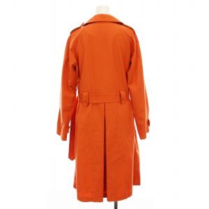 LACOSTE トレンチコート ロング 裏地ストライプ アウター 40 オレンジ BF194C /YM MU