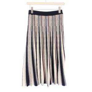 ANAYI フレアスカート イージー ミモレ ロング ニット ウエストゴム ストライプ柄 38 マルチカラー /BB