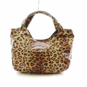 Think Bee トートバッグ ヒョウ柄 レオパード エナメル ブラウン /NQ MU