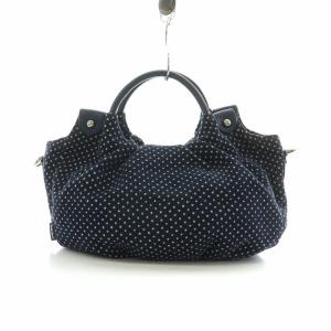 Think Bee 2WAY ショルダーバッグ ハンドバッグ ドット ネイビー /NQ MU
