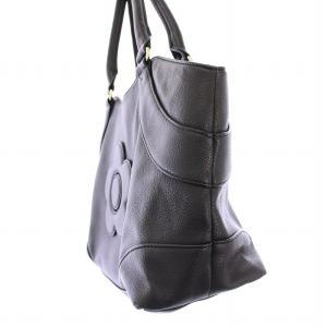 MARY QUANT ウェーブアクセントデイジートート ハンドバッグ レザー 花 黒 ブラック /BB MU