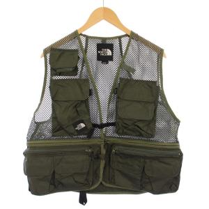 フィッシングベスト メッシュ 切替 ロゴ L カーキ /BB MU