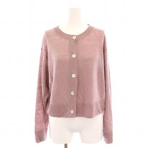 24SS FINE LINEN カーディガン ニット リネン 長袖 2 ピンク 578-4164003