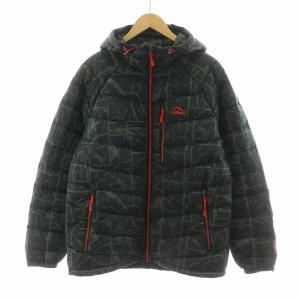 ウルトラライト 850 ダウンジャケット アウター ロング フーディー 総柄 L ブラック 514650