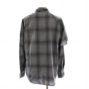 CYCLAS セットアップ 上下 ブラウス 長袖 プリーツスカート ロング チェック 34 グレー /YM BM