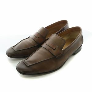 ロレンツォ リミニ カリグラフィ スクリット ローファー 10 ブラウン