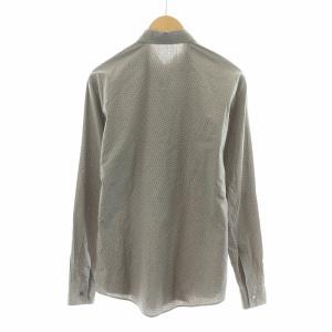 HERMES シャツ 長袖 総柄 40 グレー /NQ MU